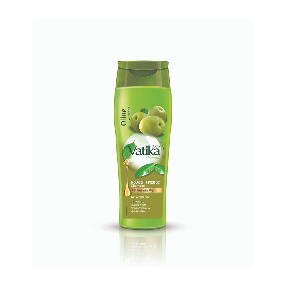 Dabur Vatika Naturals Olive And Henna Nourish & Protect Shampoo, For Normal Hair, 185ml - Main Image