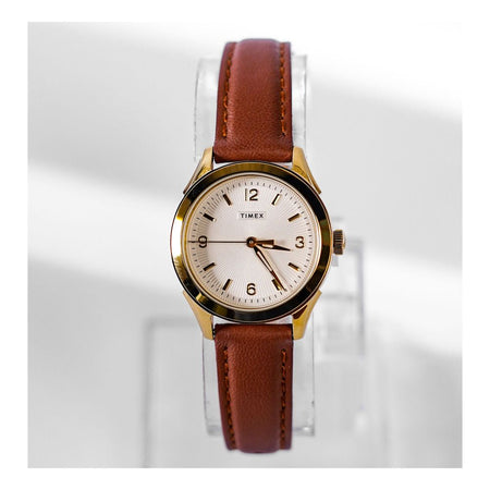 Timex Women's Golden Round Dial With Plain Red Strap Analog Watch, TW2R91100 - Image 2