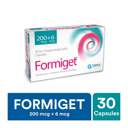 Getz Pharma Formiget Capsules, 200mcg+6mcg, 30 Dry Powder Inhaler DPI Capsules - Image 2