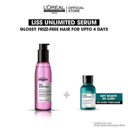 L'Oreal Professionnel Serie Expert Liss Unlimited Serum 125 ML - For Frizzy & Unruly Hair With Pro-Keratin - Image 2