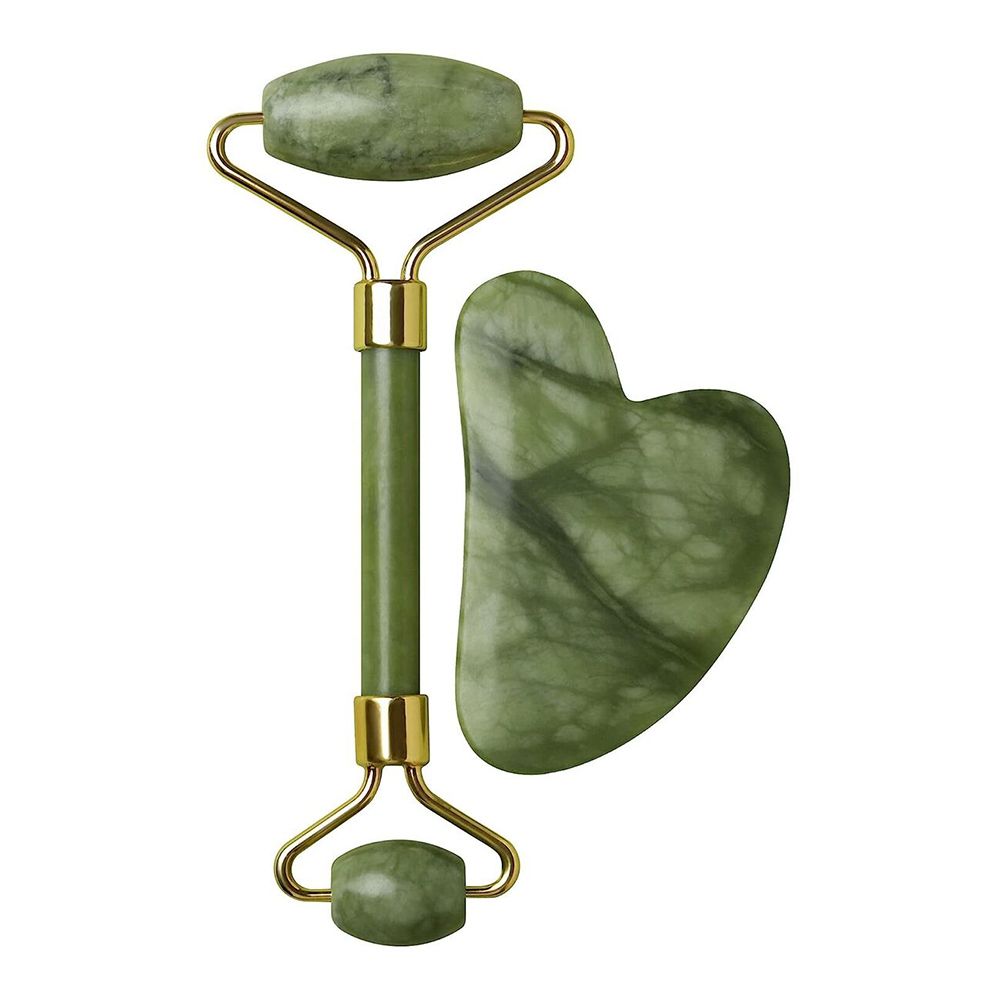 Jade Roller & Guasha, Facial Massage Tool Set, Green, 2-Pack - Main Image