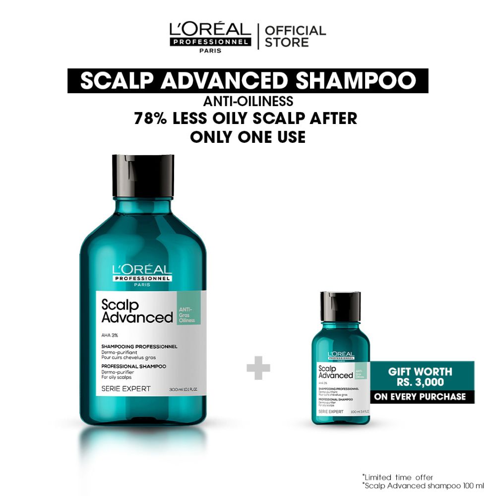 L'Oreal Professionnel Serie Expert Scalp Advanced Shampoo 300 ML - For Oily Scalp With AHA Formula - Image 2