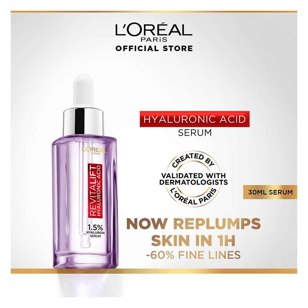L'Oreal Paris Innovation Revitalift Hyaluronic Acid 1.5% Hyaluron Serum, 30ml - Hydrating, Anti-Aging, Glass Skin - Main Image