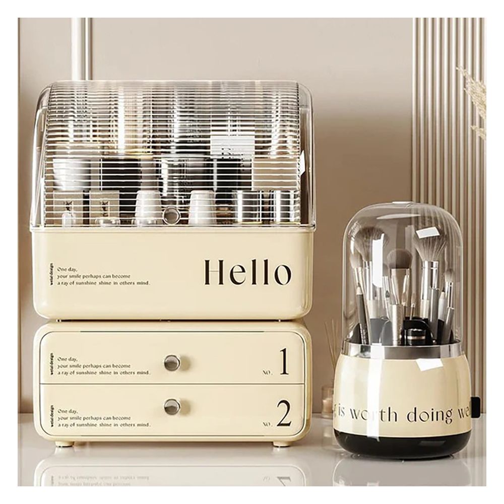 Matrix Exquisite Cosmetic Organizer With Dual Shelves & Brushes Holder, Makeup Organizer - Main Image