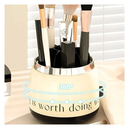 Matrix Exquisite Cosmetic Organizer With Dual Shelves & Brushes Holder, Makeup Organizer - Image 4