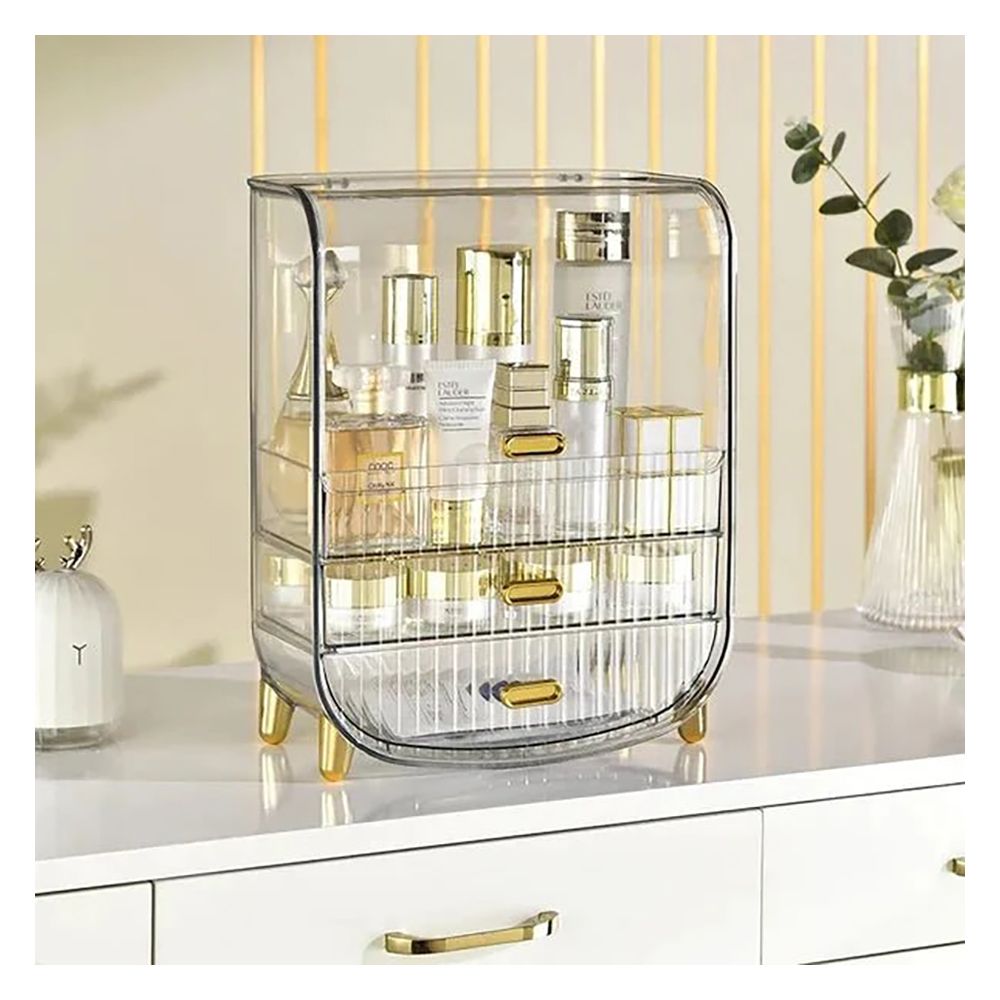 Matrix Desktop Transparent Cosmetic Organizer With Drawers, Large Capacity Makeup Organizer - Main Image