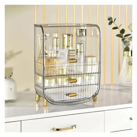 Matrix Desktop Transparent Cosmetic Organizer With Drawers, Large Capacity Makeup Organizer - Main Image