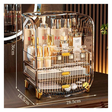 Matrix Desktop Transparent Cosmetic Organizer With Drawers, Large Capacity Makeup Organizer - Image 4