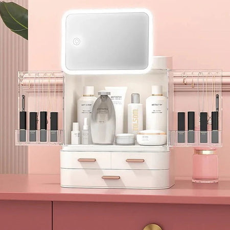 Matrix Classy Cosmetic Organizer With Mirror Without Led & Drawers, Large Capacity Makeup Organizer - Main Image