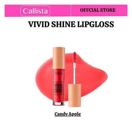 Callista Vivid Shine Lip Gloss, Vegan, Shea Butter, Argan Oil, Vitamin E & Cruelty Free, 4.5ml, 104 Candy Apple - Main Image