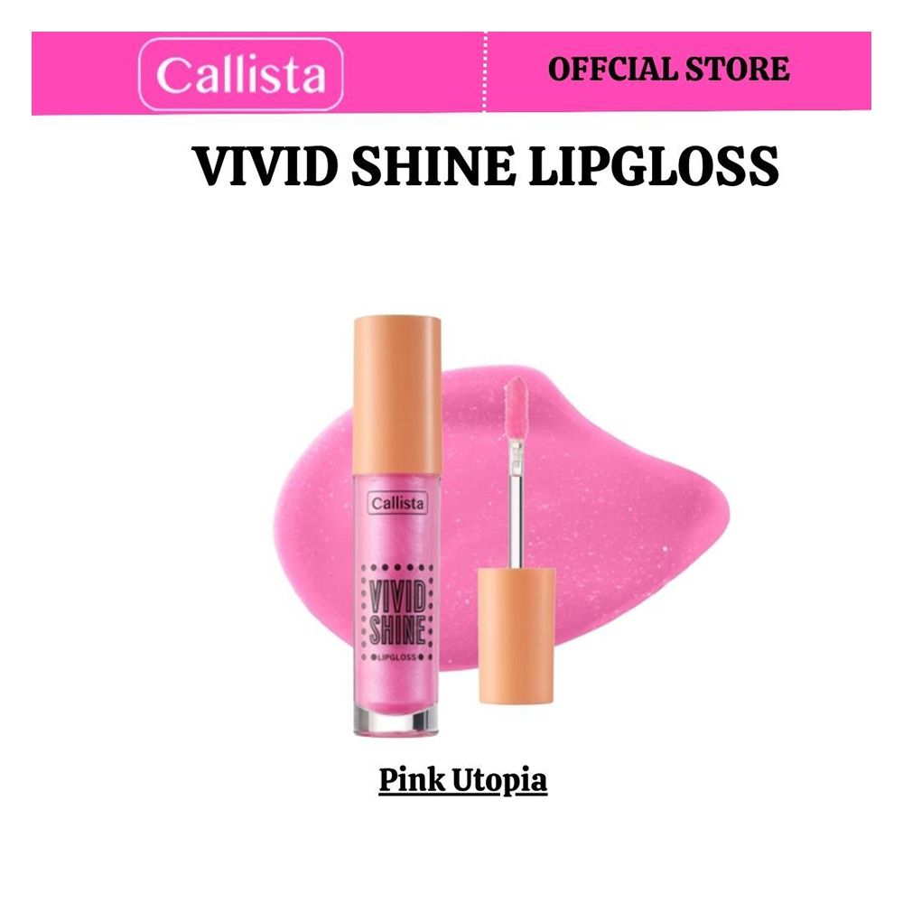 Callista Vivid Shine Lip Gloss, Vegan, Shea Butter, Argan Oil, Vitamin E & Cruelty Free, 4.5ml, 108 Pink Utopia - Main Image