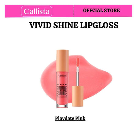 Callista Vivid Shine Lip Gloss, Vegan, Shea Butter, Argan Oil, Vitamin E & Cruelty Free, 4.5ml, 107 Playdate Pink - Main Image