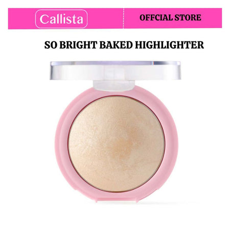 Callista So Bright Baked Highlighter, 01 Snowy Glowy Light, Vegan, Macadamia Oil, Cruelty Free, 10g - Main Image