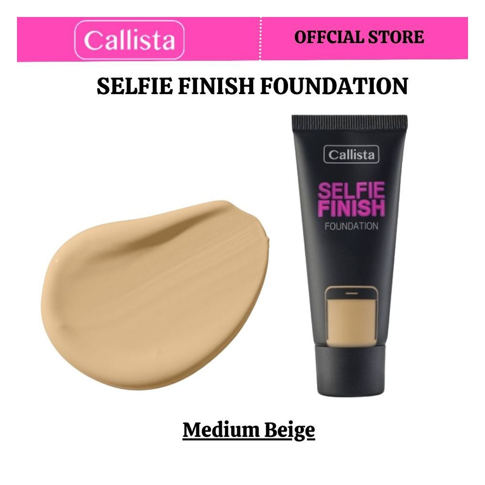 Callista Selfie Finish Foundation, Vegan, Almond Oil, SPF 15 & Cruelty Free, 25ml, 130 Medium Beige - Main Image