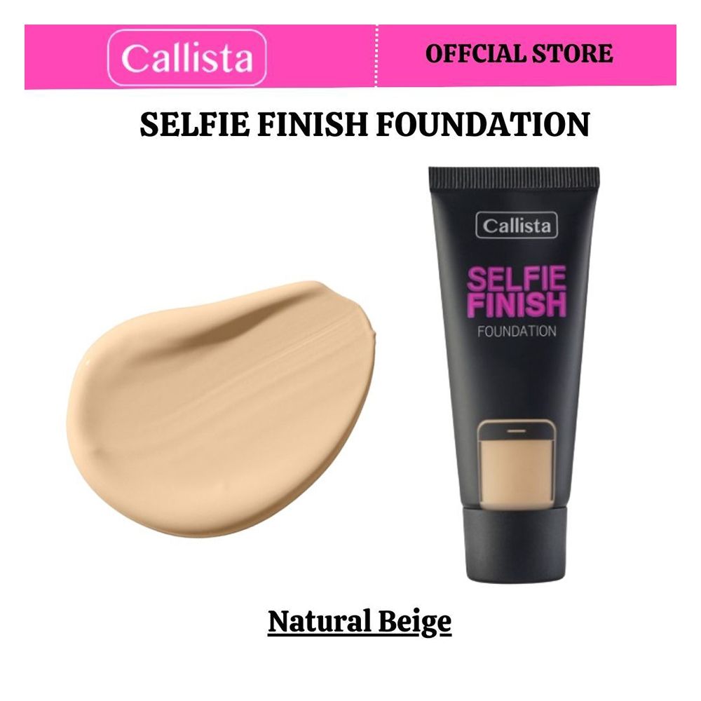 Callista Selfie Finish Foundation, Vegan, Almond Oil, SPF 15 & Cruelty Free, 25ml, 100 Natural Beige - Main Image