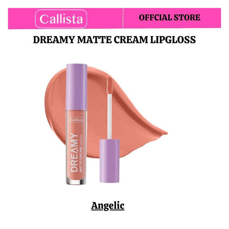 Callista Dreamy Matte Cream Lip Gloss, Vegan, Macadamia Oil, Vitamin E & Cruelty Free, 4ml, 207 Angelic - Main Image