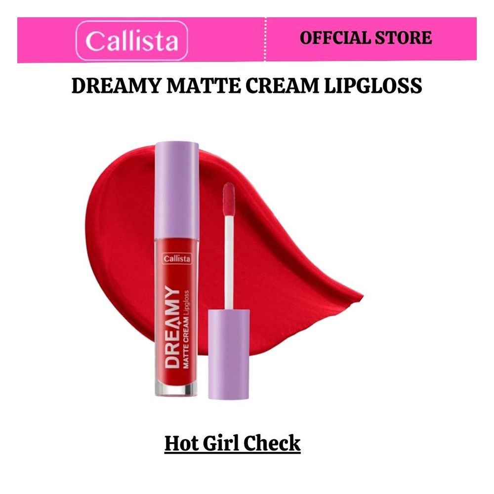 Callista Dreamy Matte Cream Lip Gloss, Vegan, Macadamia Oil, Vitamin E & Cruelty Free, 4ml, 204 Hot Girl Check - Main Image