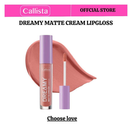 Callista Dreamy Matte Cream Lip Gloss, Vegan, Macadamia Oil, Vitamin E & Cruelty Free, 4ml, 201 Choose Love - Main Image