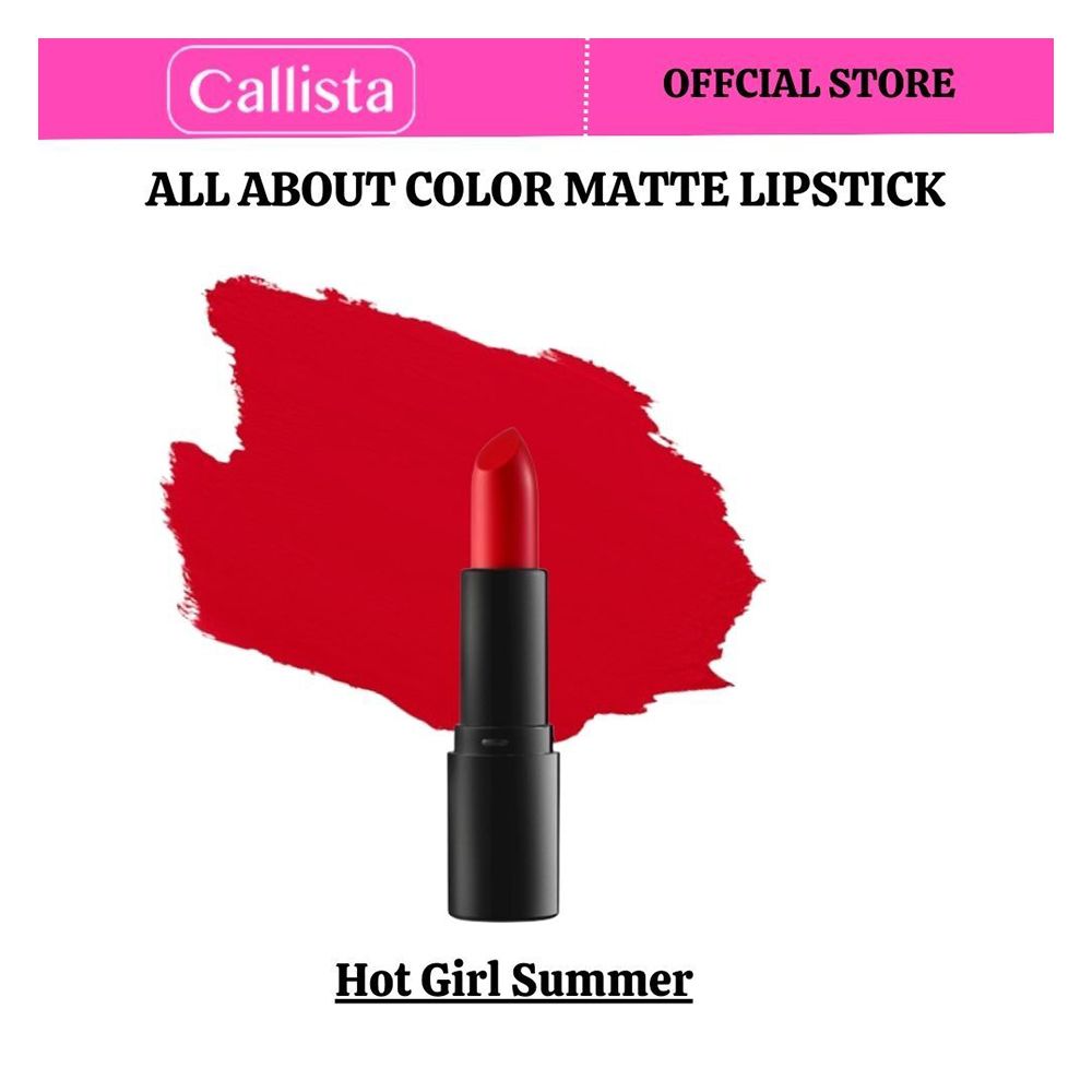 Callista All About Color Matte Lipstick, Vegan, Macadamia Oil, Vitamin E & Cruelty Free, 4g, 506 Hot Girl Summer - Main Image