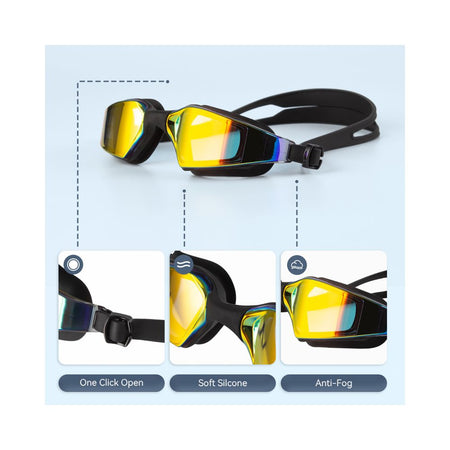 Swimming Goggles For Adults, HD Vision, Anti Fog, Anti UV, Big Lenses, 2300RG - Image 3