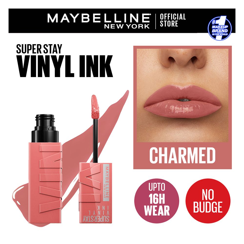 Maybelline New York Superstay Vinyl Ink Longwear Liquid Lipstick, 4.2ml, 100 Charmed - Main Image