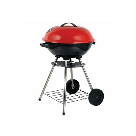 AJF Portable Kettle BBQ Charcoal Grill, Height 22.44 & Diameter 17 Inches, Smoked Barbecue, Stainless Steel Stands & Wheels - Main Image