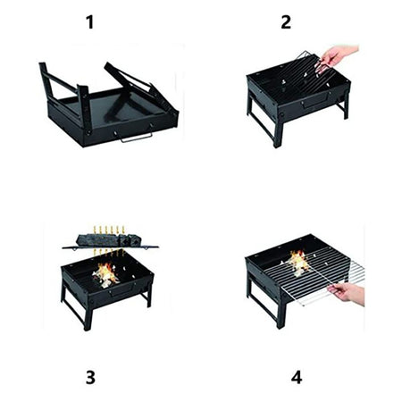 AJF Barbecue/BBQ Grill, 17.32 X 12.01 X 2.95 Inches, Portable, Easy To Carry & Clean, Ideal For Camping, TL-372 - Image 3