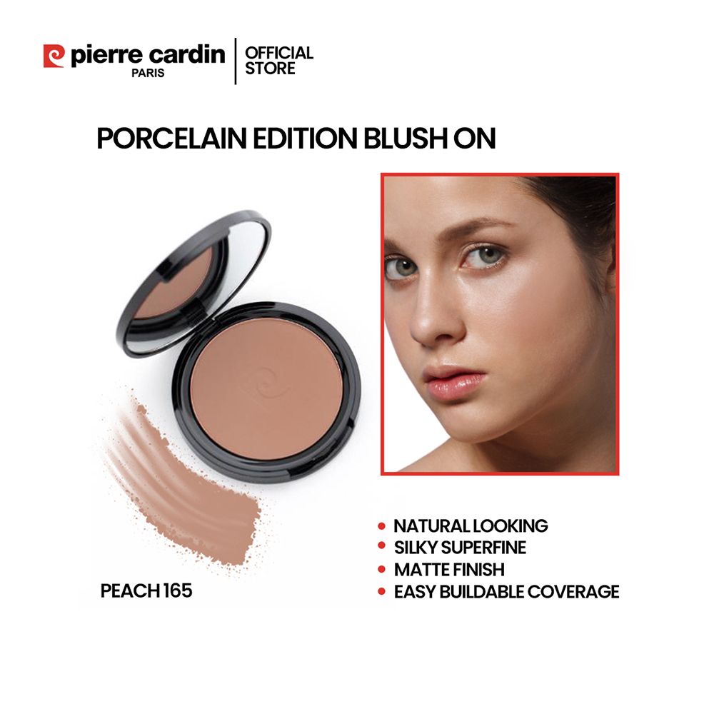 Pierre Cardin Paris Porcelain Edition Blush On, Natural Soft & Blendable, Silky Superfine Powder, 13g, Peach 165 - Main Image