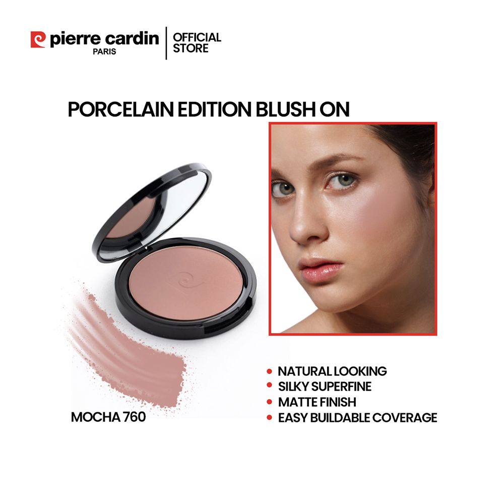 Pierre Cardin Paris Porcelain Edition Blush On, Natural Soft & Blendable, Silky Superfine Powder, 13g, Mocha 760 - Main Image