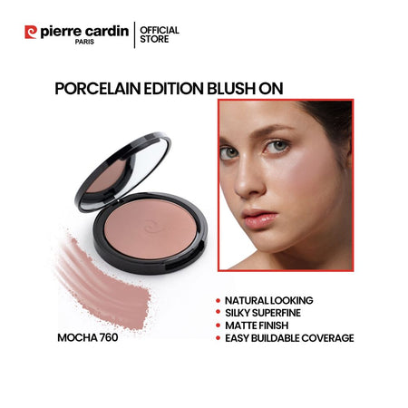 Pierre Cardin Paris Porcelain Edition Blush On, Natural Soft & Blendable, Silky Superfine Powder, 13g, Mocha 760 - Main Image