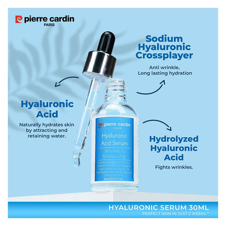Pierre Cardin Paris Hyaluronic Acid Serum, For Plump Smooth Skin, Intense Moisture Boost, 30ml - Image 2