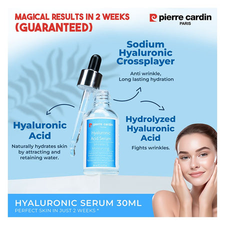 Pierre Cardin Paris Hyaluronic Acid Serum, For Plump Smooth Skin, Intense Moisture Boost, 30ml - Image 3