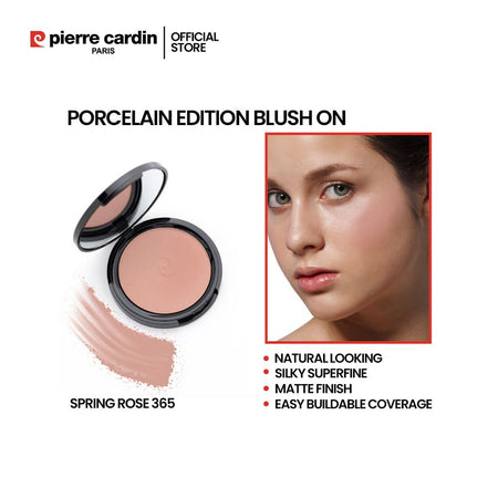 Pierre Cardin Paris Porcelain Edition Blush On, Natural Soft & Blendable, Silky Superfine Powder, 13g, Spring Rose 365 - Main Image