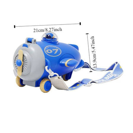 AJF Kids Creative Airplane Plastic Water Bottle With Strap, 550ml Capacity, Assorted Colors - Image 2