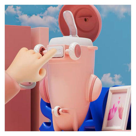 AJF Kids Creative Airplane Plastic Water Bottle With Strap, 550ml Capacity, Assorted Colors - Image 3