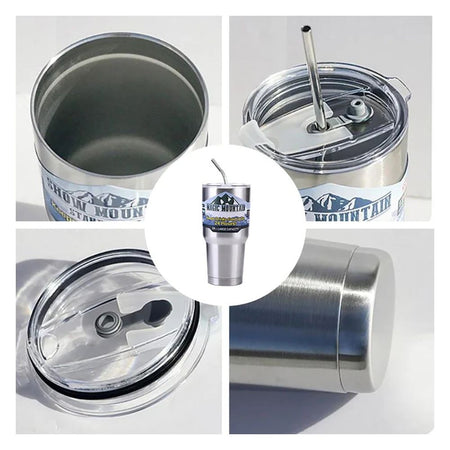 AJF Stainless Steel Carnival Tumbler With Straw, 900ml Capacity - Image 2
