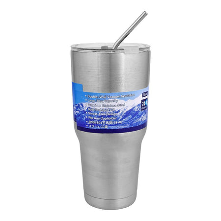 AJF Stainless Steel Carnival Tumbler With Straw, 900ml Capacity - Image 4
