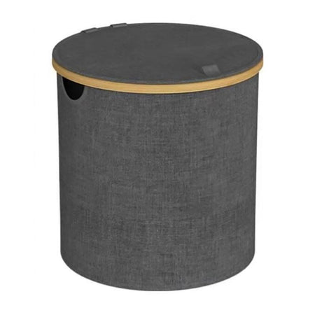 AJF Wooden Laundry Hamper/Basket with Lid, Bathroom Tall Laundry Bin, 23.6in (H) x 15.2in (W) x 12.8in (D), Grey, AY-6 - Image 4