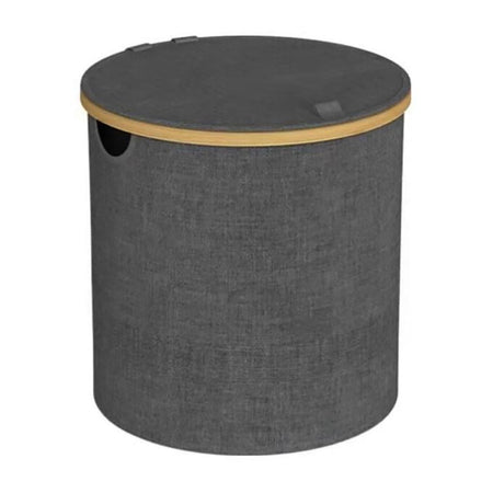 AJF Wooden Laundry Hamper/Basket with Lid, Bathroom Tall Laundry Bin, 27.8in (H) x 17.7in (W), Grey, AY-7 - Image 4