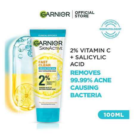 Garnier Fast Clear Facewash, For Acne Prone Skin, 100ml - Main Image