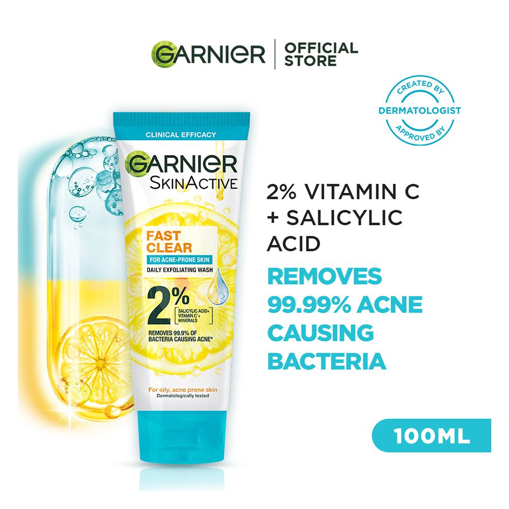 Garnier Fast Clear Facewash, For Acne Prone Skin, 100ml - Main Image