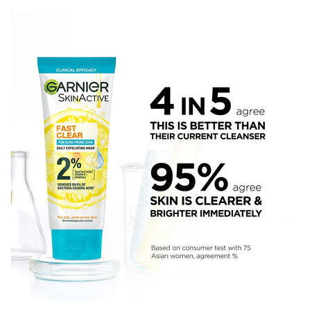 Garnier Fast Clear Facewash, For Acne Prone Skin, 100ml - Image 5