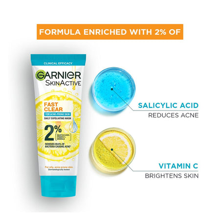 Garnier Fast Clear Facewash, For Acne Prone Skin, 100ml - Image 6