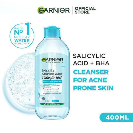 Garnier Skin Naturals Salicylic BHA Micellar Cleansing Water, Makeup Remover, 400ml - Main Image