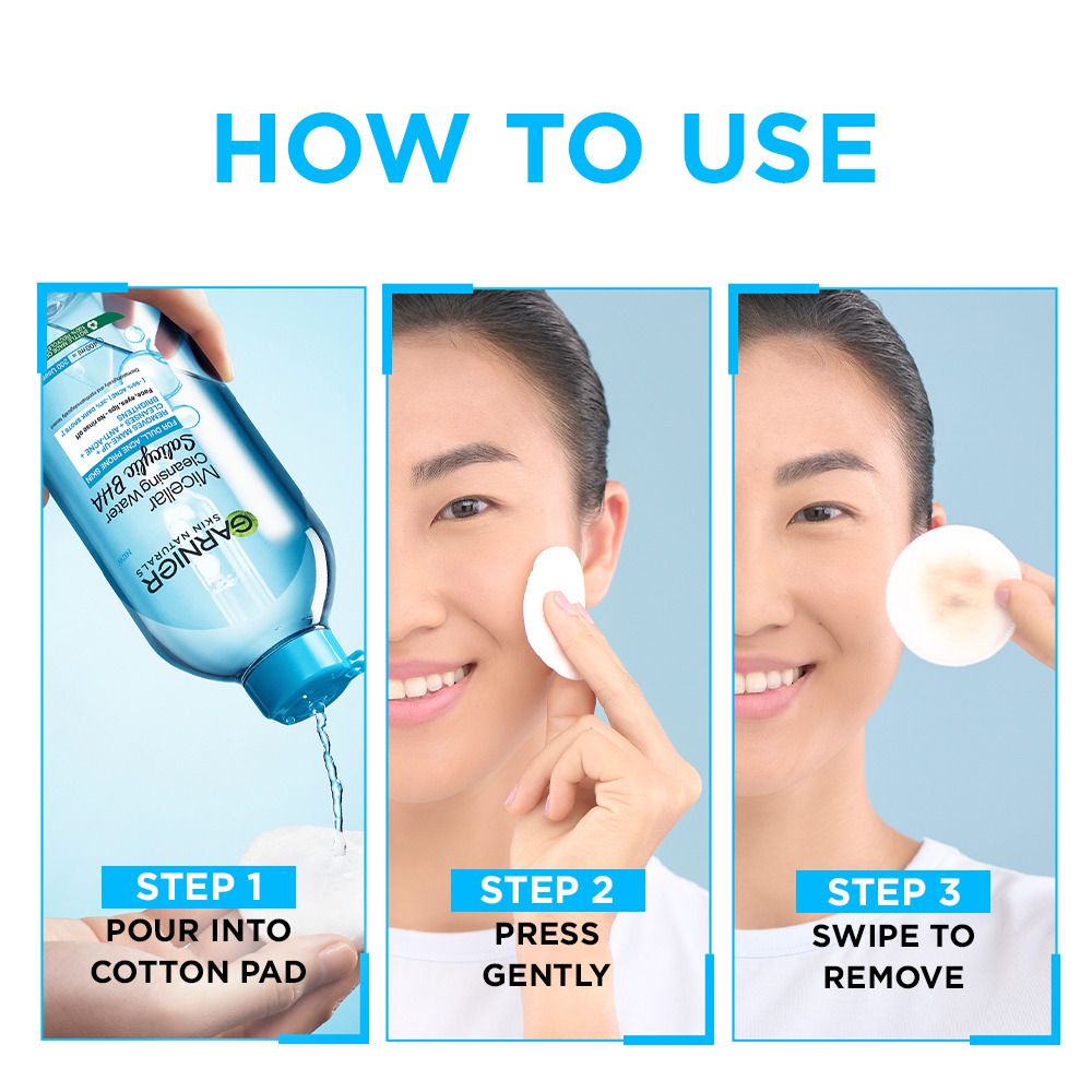 Garnier Skin Naturals Salicylic BHA Micellar Cleansing Water, Makeup Remover, 400ml - Image 7