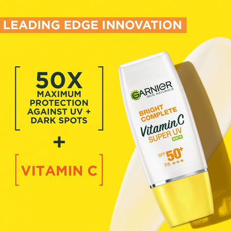 Garnier Bright Complete Vitamin C Super UV Matte Sunscreen SPF50+, 30ml - Image 4