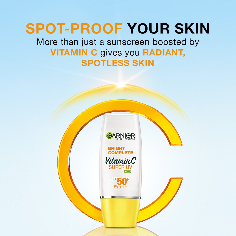 Garnier Bright Complete Vitamin C Super UV Matte Sunscreen SPF50+, 30ml - Image 5