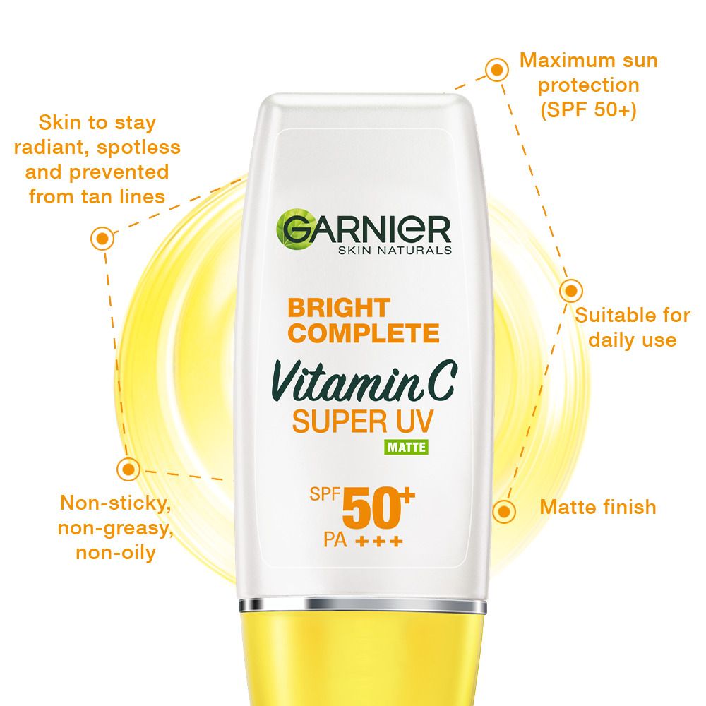 Garnier Bright Complete Vitamin C Super UV Matte Sunscreen SPF50+, 30ml - Image 6