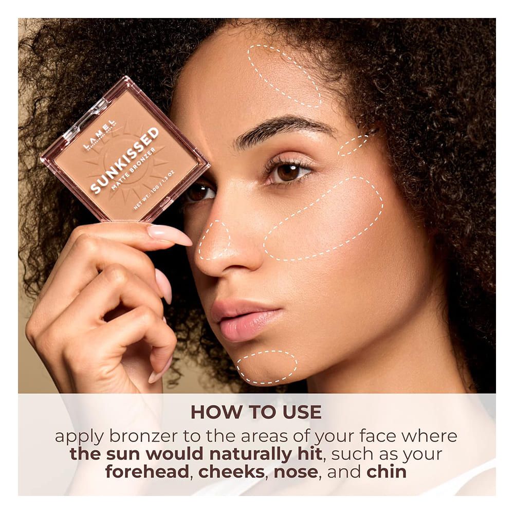 LAMEL Sun kissed Matte Bronzer Face Powder, 10g, 401 - Image 5