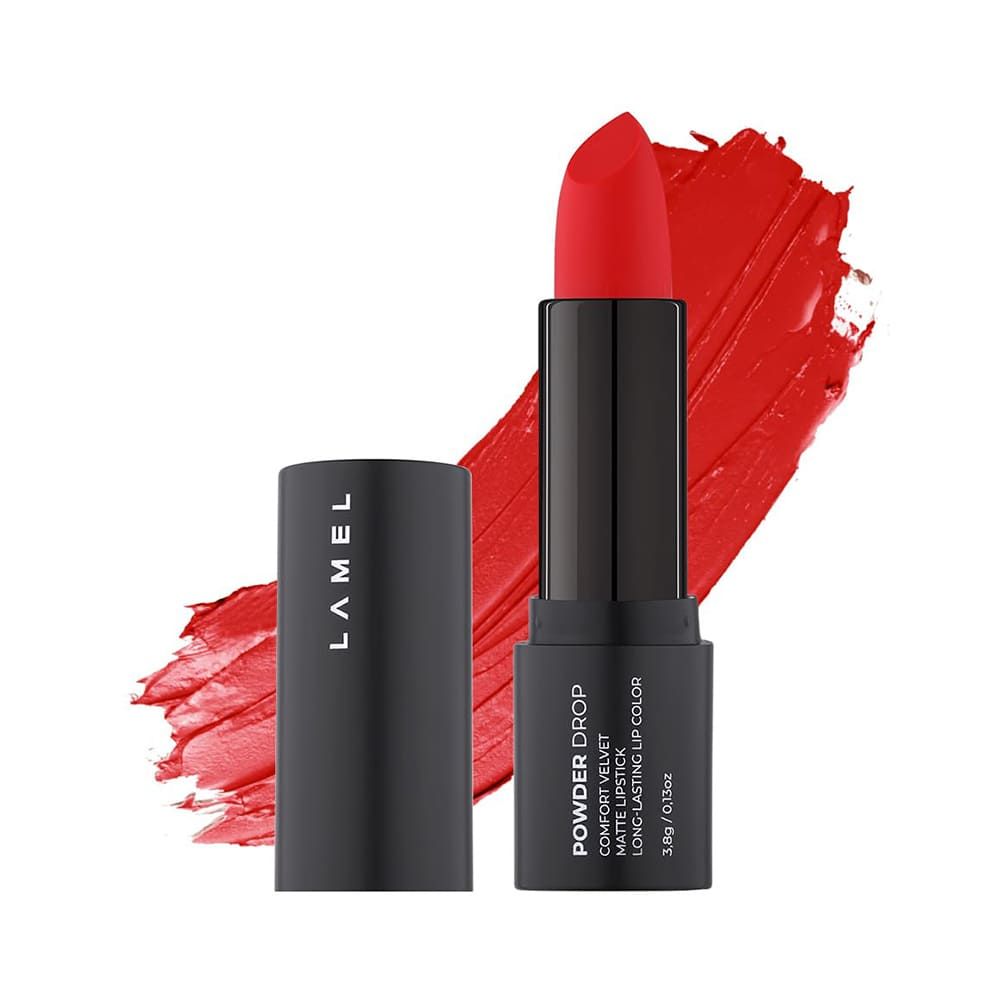 LAMEL Powder Drop Long Lasting Matte Lipstick, 407 Red Velvet - Main Image